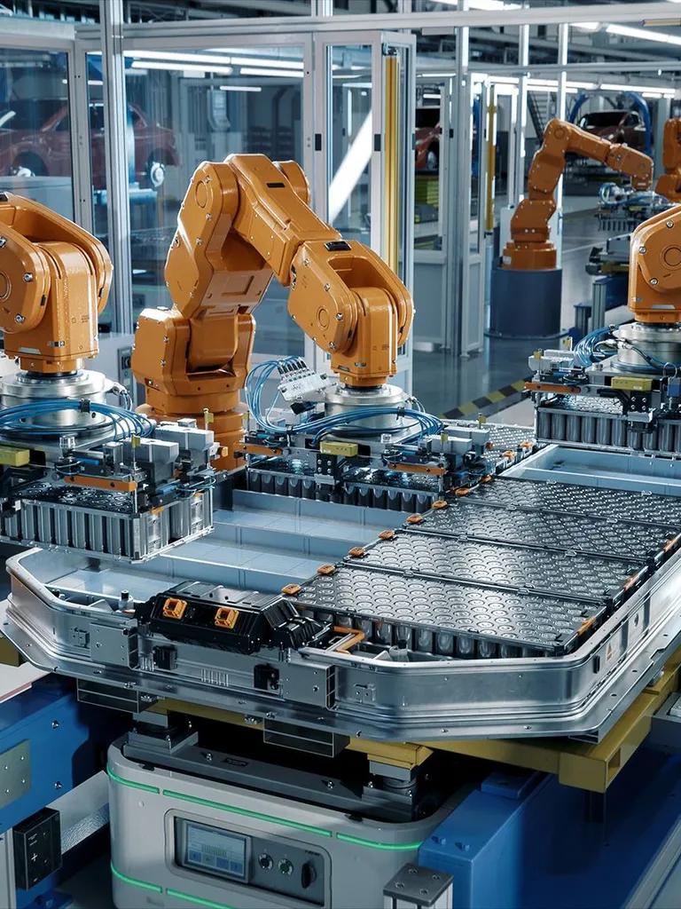 Robots assembly of a battery pack