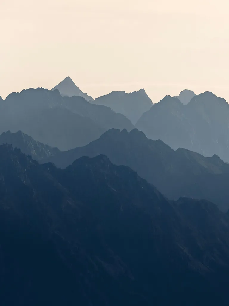 Mountains in a misty distance